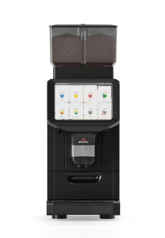Egro Touch Coffee 4-Hopper Super-Automatic commercial espresso machine with touchscreen display and four bean hoppers for high-volume café service