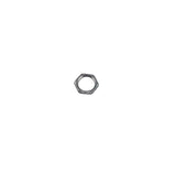 Metal hex nut on a gray background