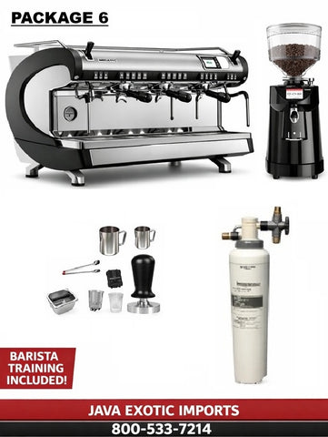 Nuova Simonelli Aurelia Wave Volumetric 2 Group Coffee Shop Package w/ Grinder & Barista Training (Package 6)