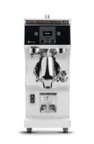 Victoria Arduino MyOne Clima Pro espresso grinder, white, front view with display