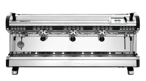 Aurelia Wave Digit 3-group espresso machine, front view with three groupheads