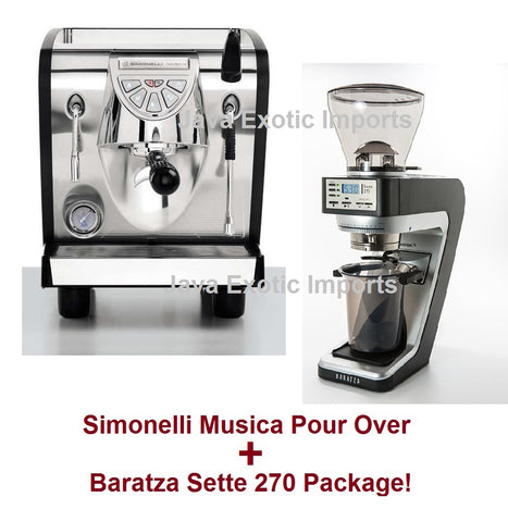 Simonelli Musica Black POUR OVER Package + Barista Kit ***USE CODE "Musica100off" for $100 off Until Sept 5th/19*** - Java Exotic Imports