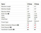 SPEC SHEET for Simonelli Aurelia Wave T3 Commercial Pro Espresso Machine | Java Exotic Imports | Simonelli Specialists