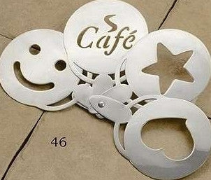 Stainless Steel Coffee Stencil 4-Set - Java Exotic Imports